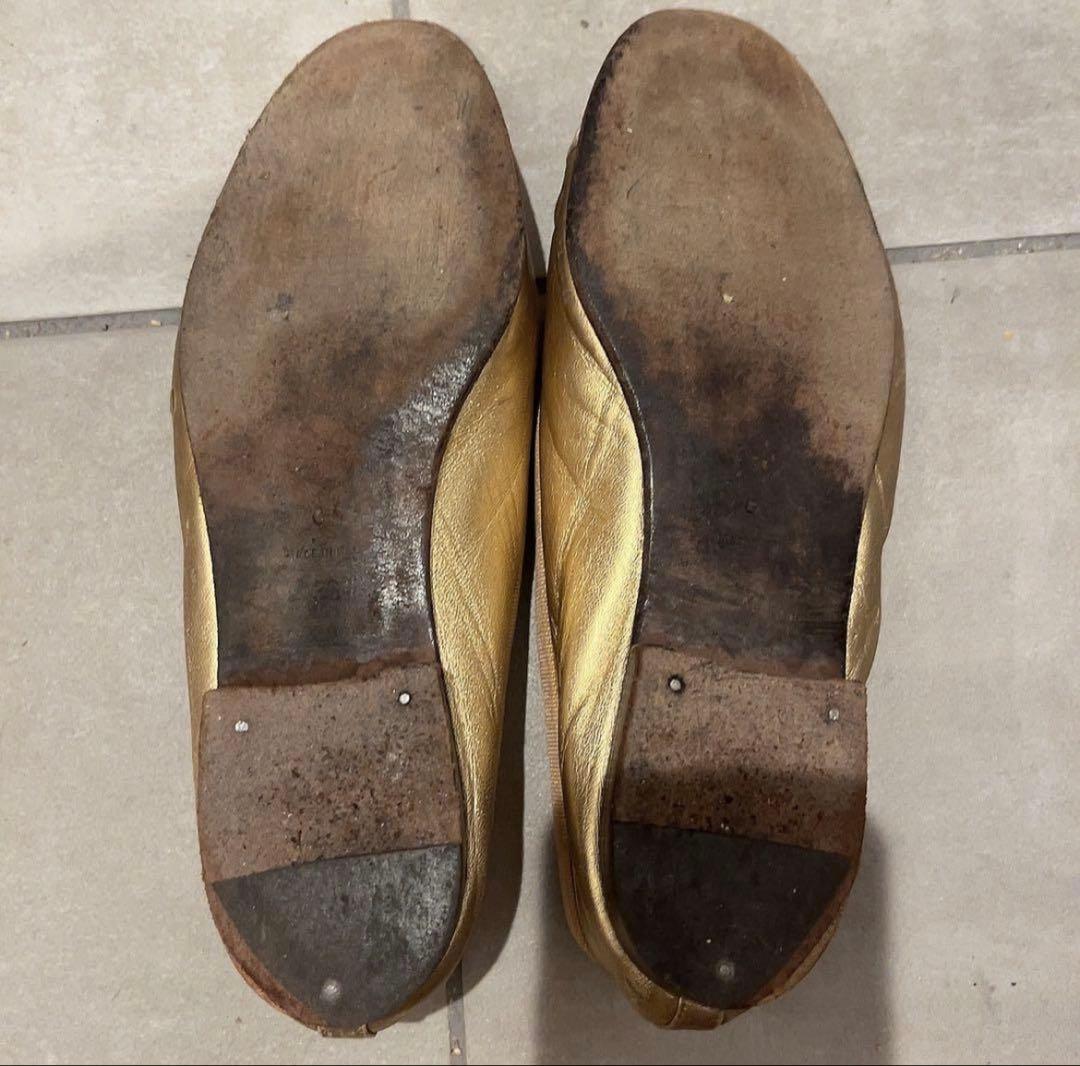 CHANEL ゴールドバレエシューズ