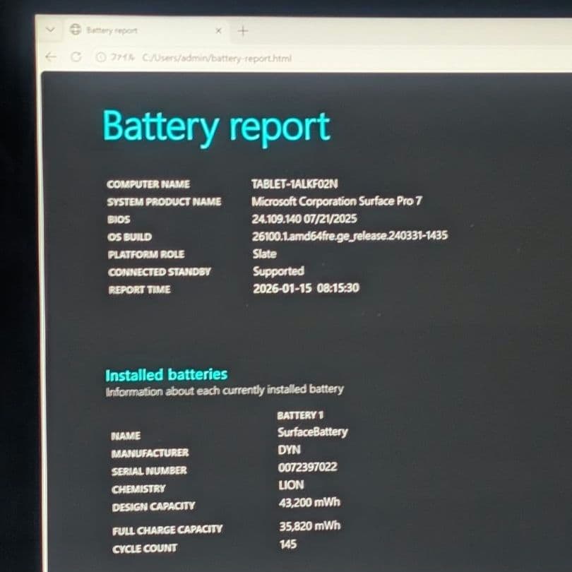 【バッテリー良好】Surface Pro 7 i3 4GB 128GB d