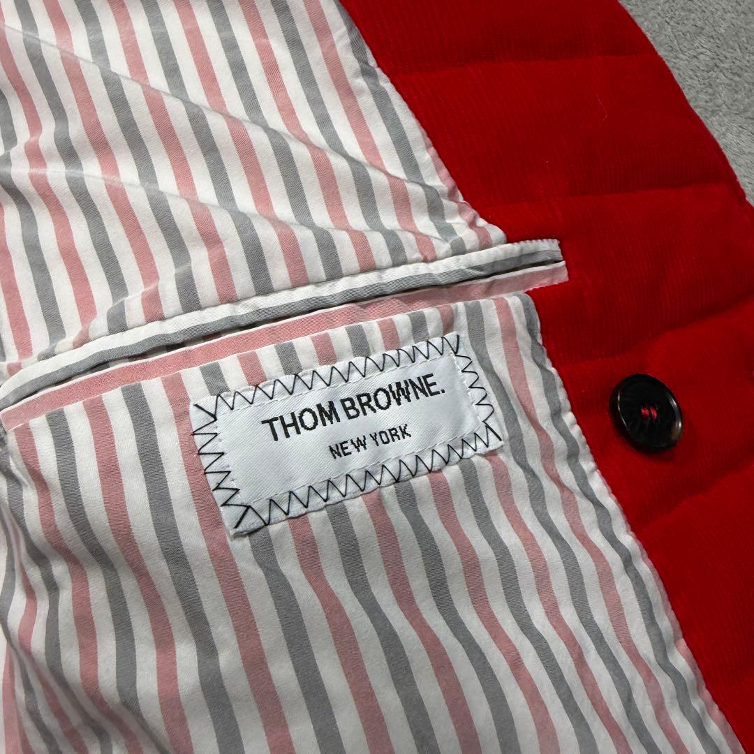 トムブラウン　コーデュロイ　ダブル　ダウンジャケット　0　金ボタン　レッド