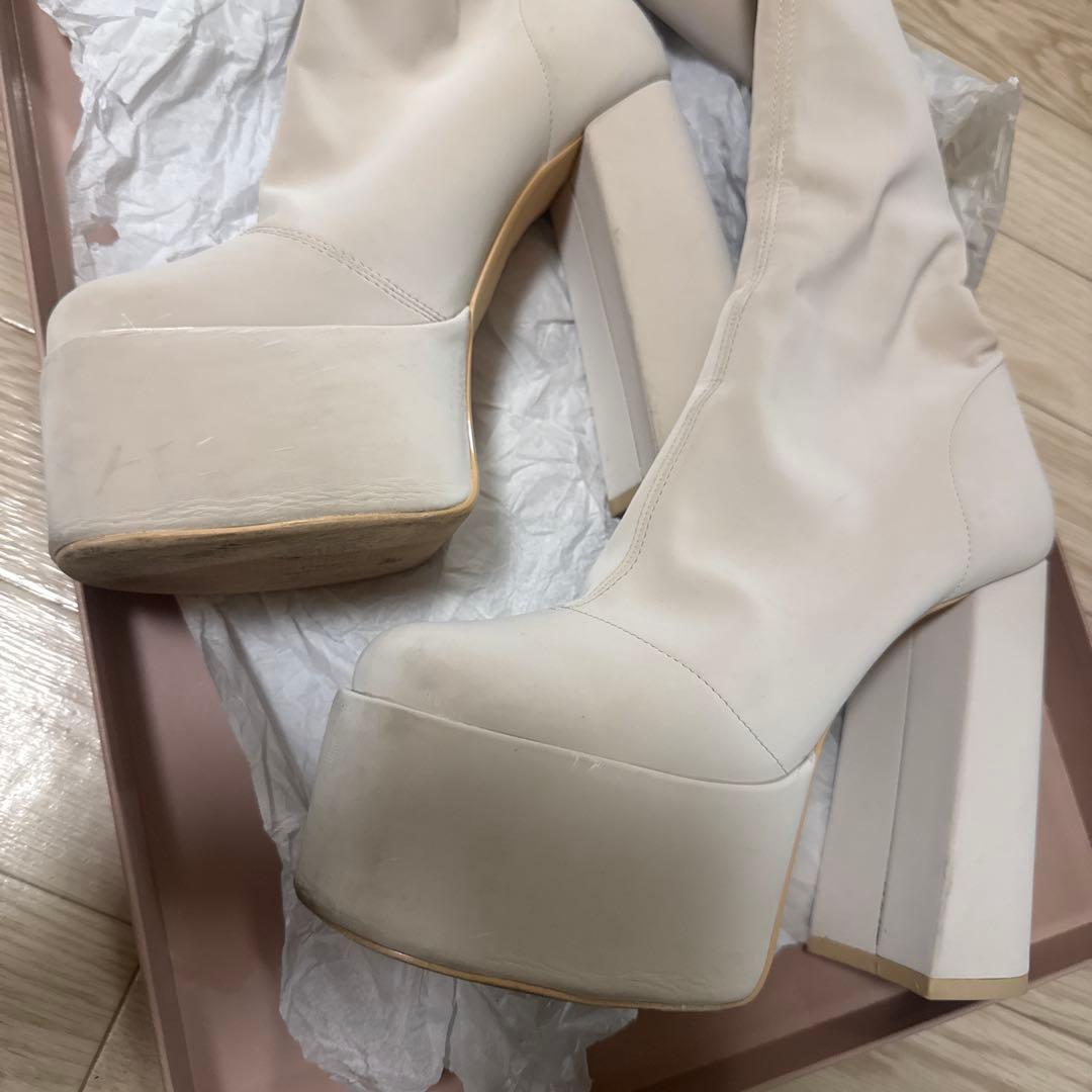 Darich ロングブーツ ストレッチブーツ アイボリー