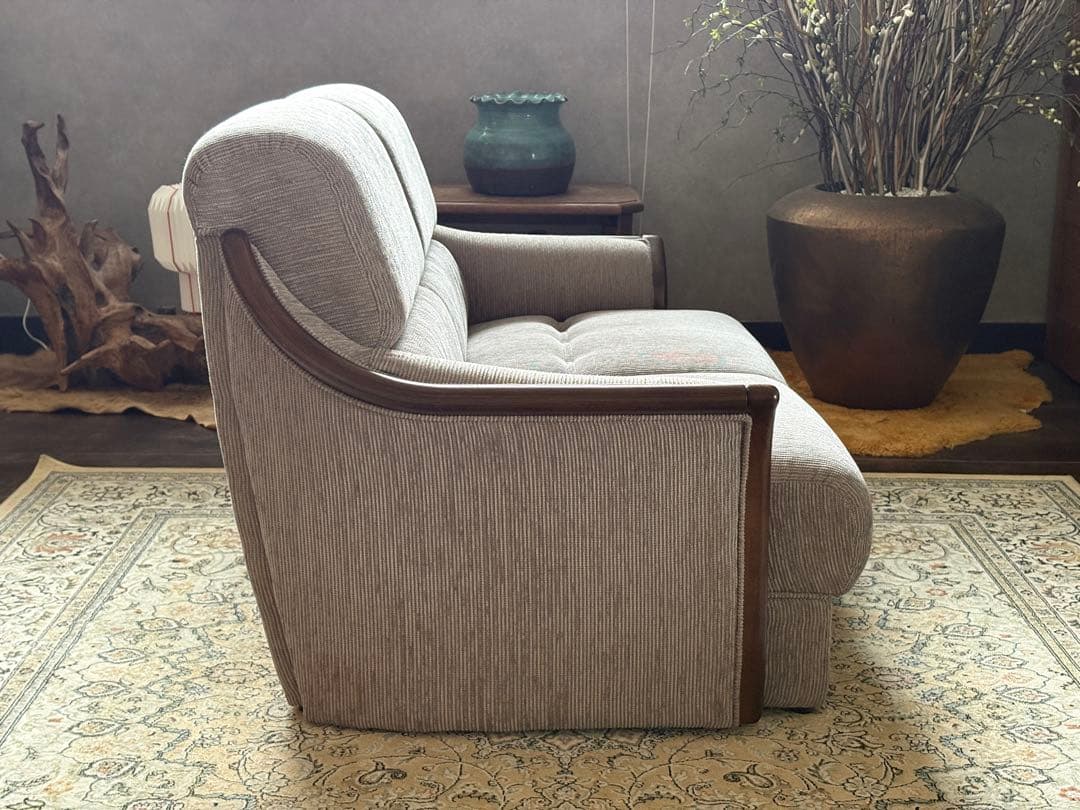 ② 希少　グレーファブリック　セパレートソファ　ビンテージソファ　nZ