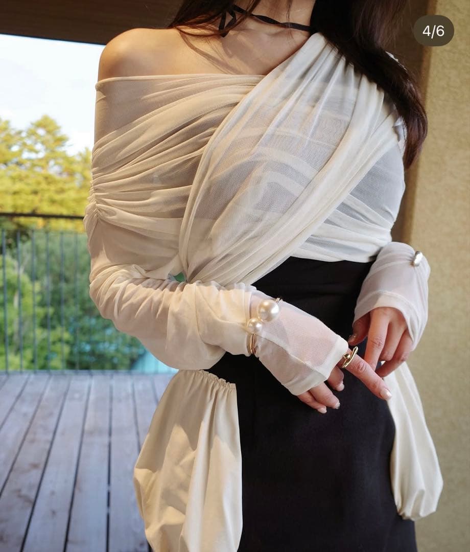 トップス crayme Hagoromo Tulle Tops black