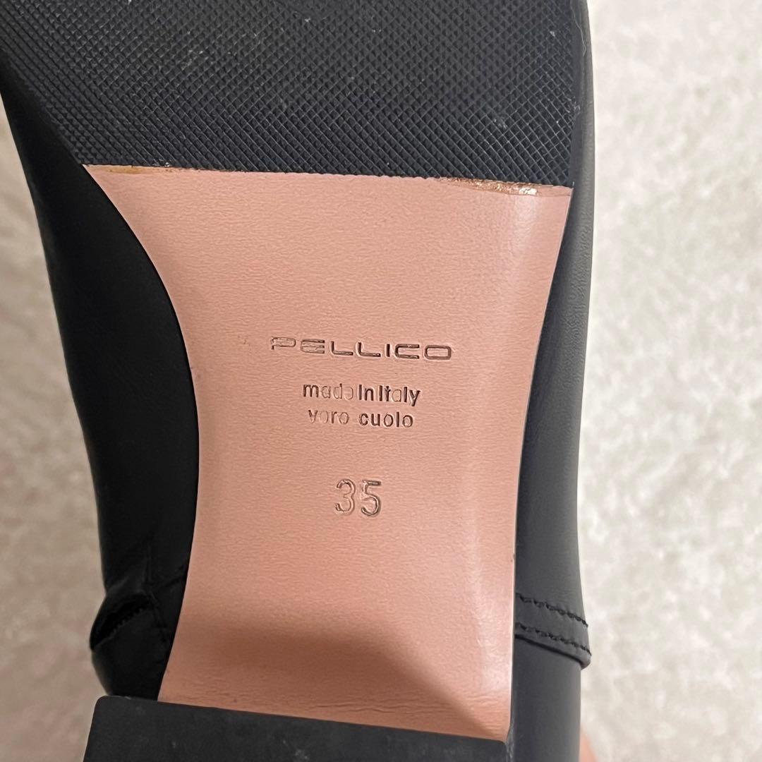 【PELLICO】極美品 ショート ブーツ ブラック サイドジップ 35