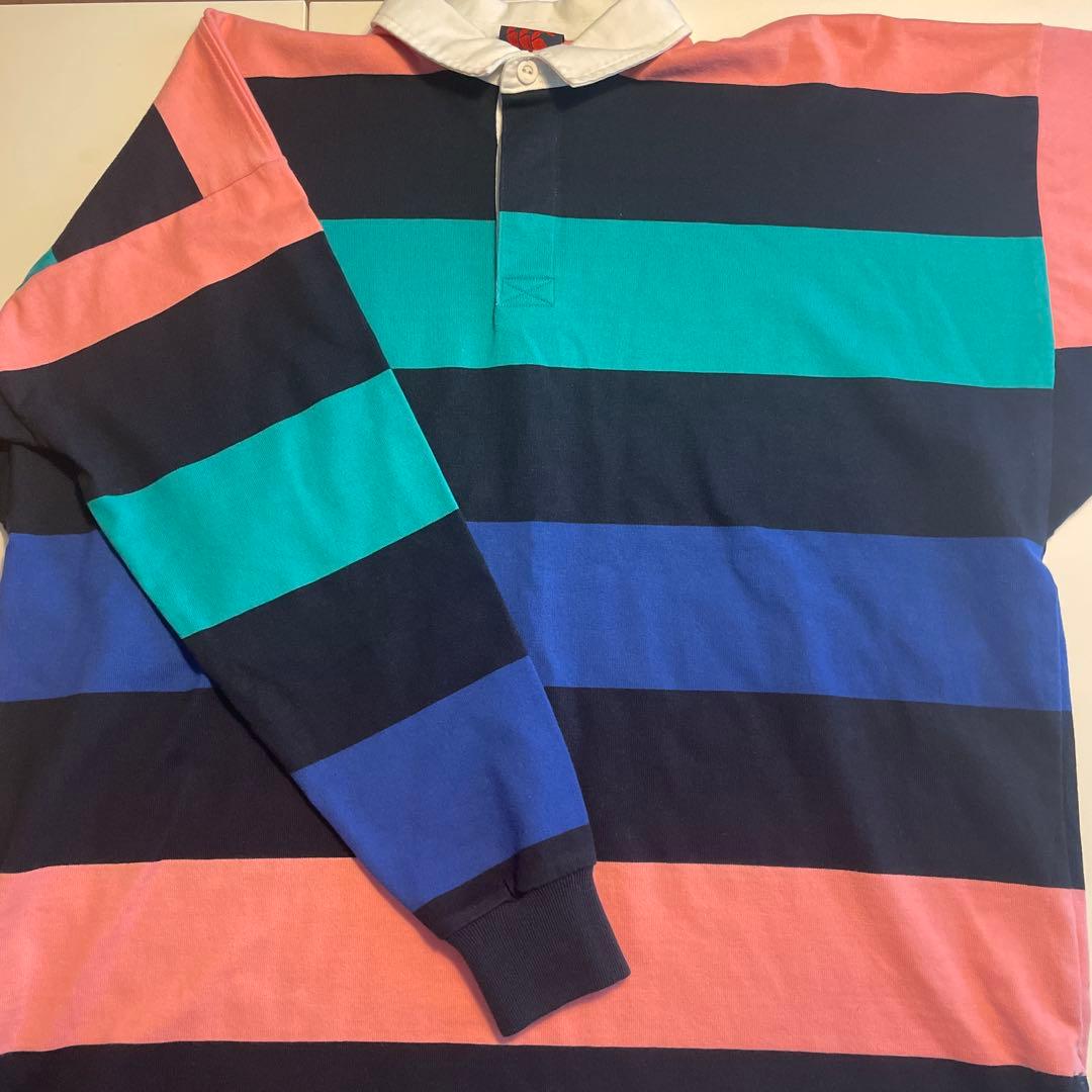 canterbury マルチカラー ストライプ ラガーシャツ