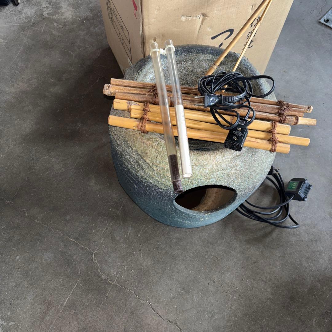 【値下げ可能】信楽焼 つくばい ICHIKO 風情 電動つくばい 和風庭園