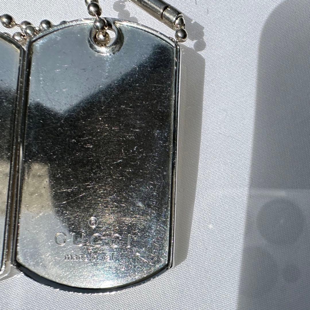 GUCCI グッチ　ドッグタグ　ロゴプレート　SV925キーホルダー　2プレート