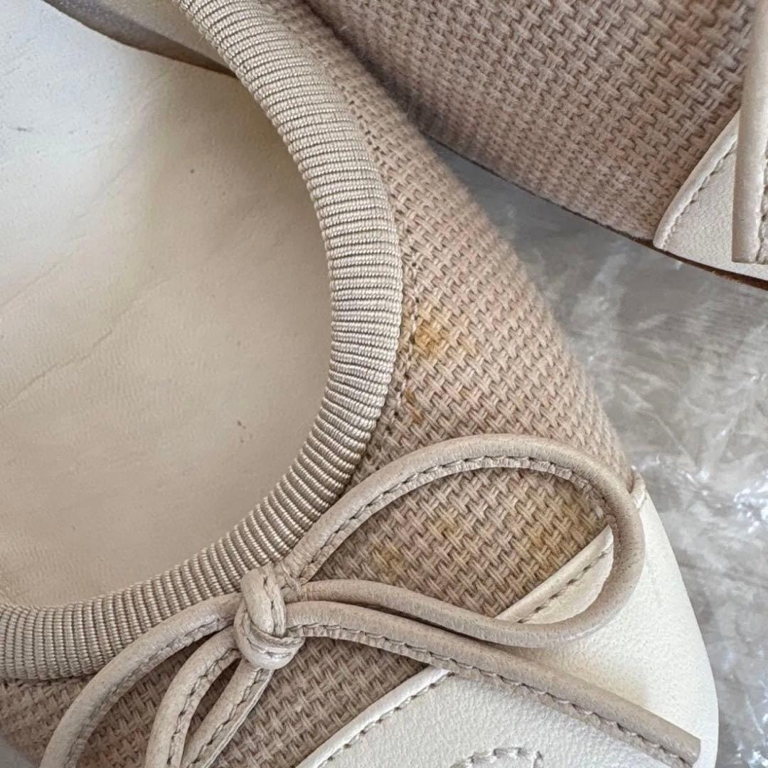 CHANEL シャネル バレエシューズ フラットシューズ ベージュ×アイボリー