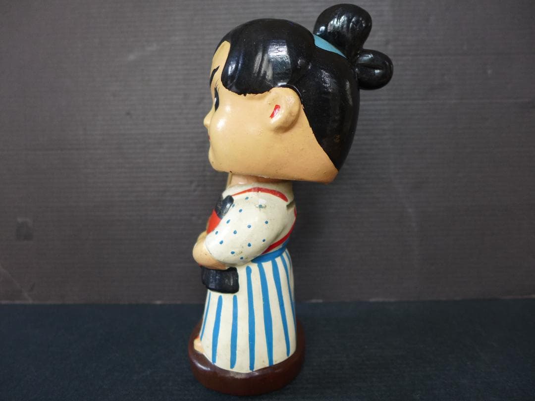 時代物【良品】昭和30年代　赤胴鈴之助　首振り人形陶器彩色 少年画報 昭和レトロ