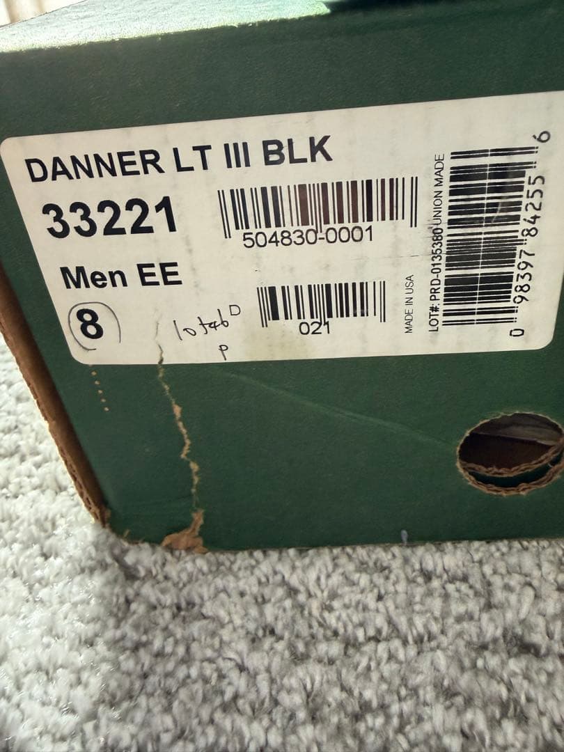 ふぐ　　DANNER LT3 US8 26cm ブラック　黒　33221