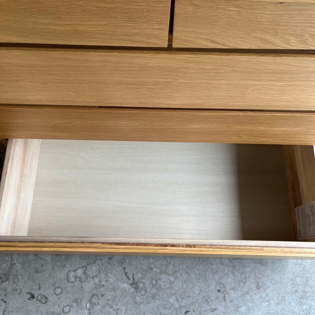 美品★無印 木製チェスト４段　オーク材