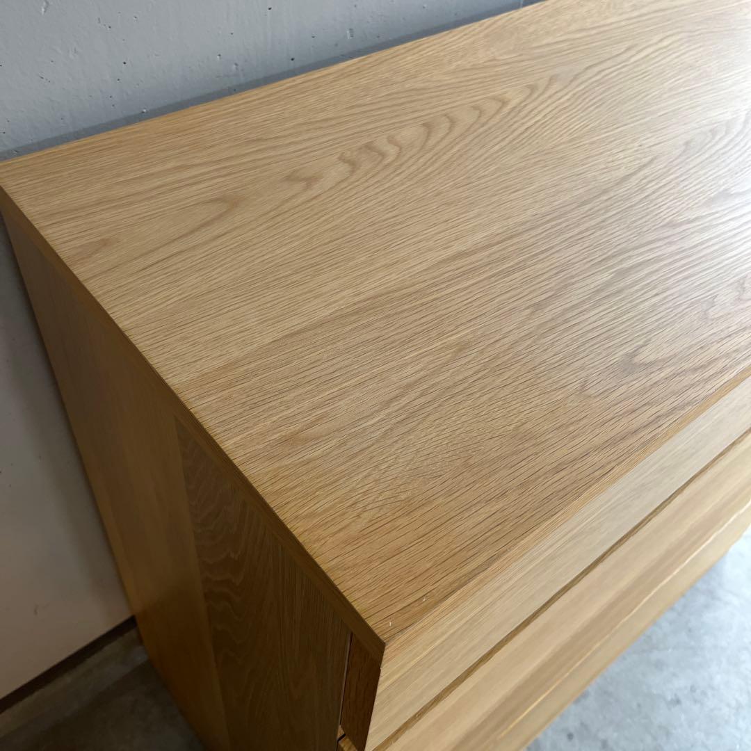 美品★無印 木製チェスト４段　オーク材