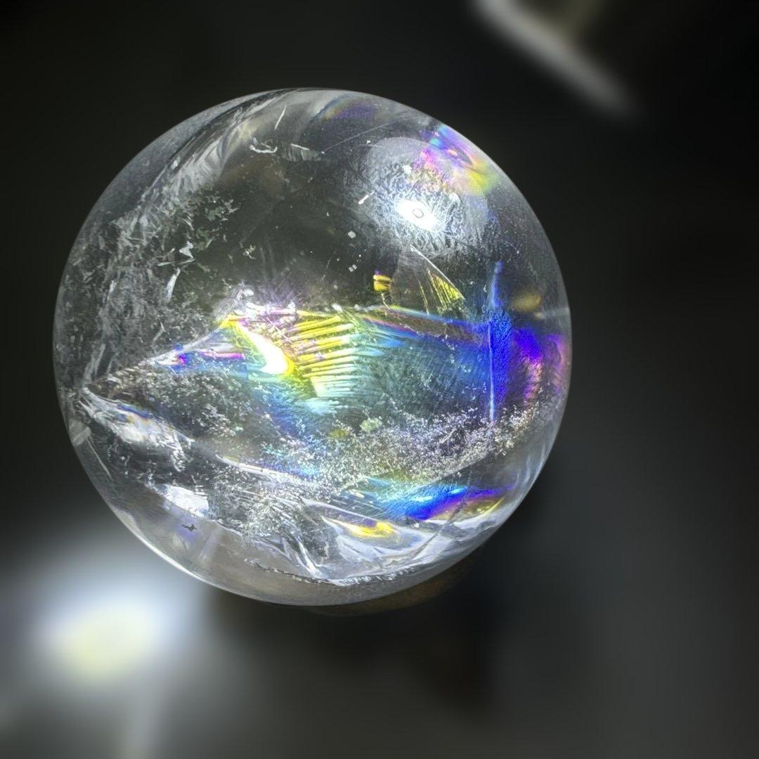 天然　最高品質　コロンビア産　レムリアン水晶　レインボー水晶　スフィア　丸玉