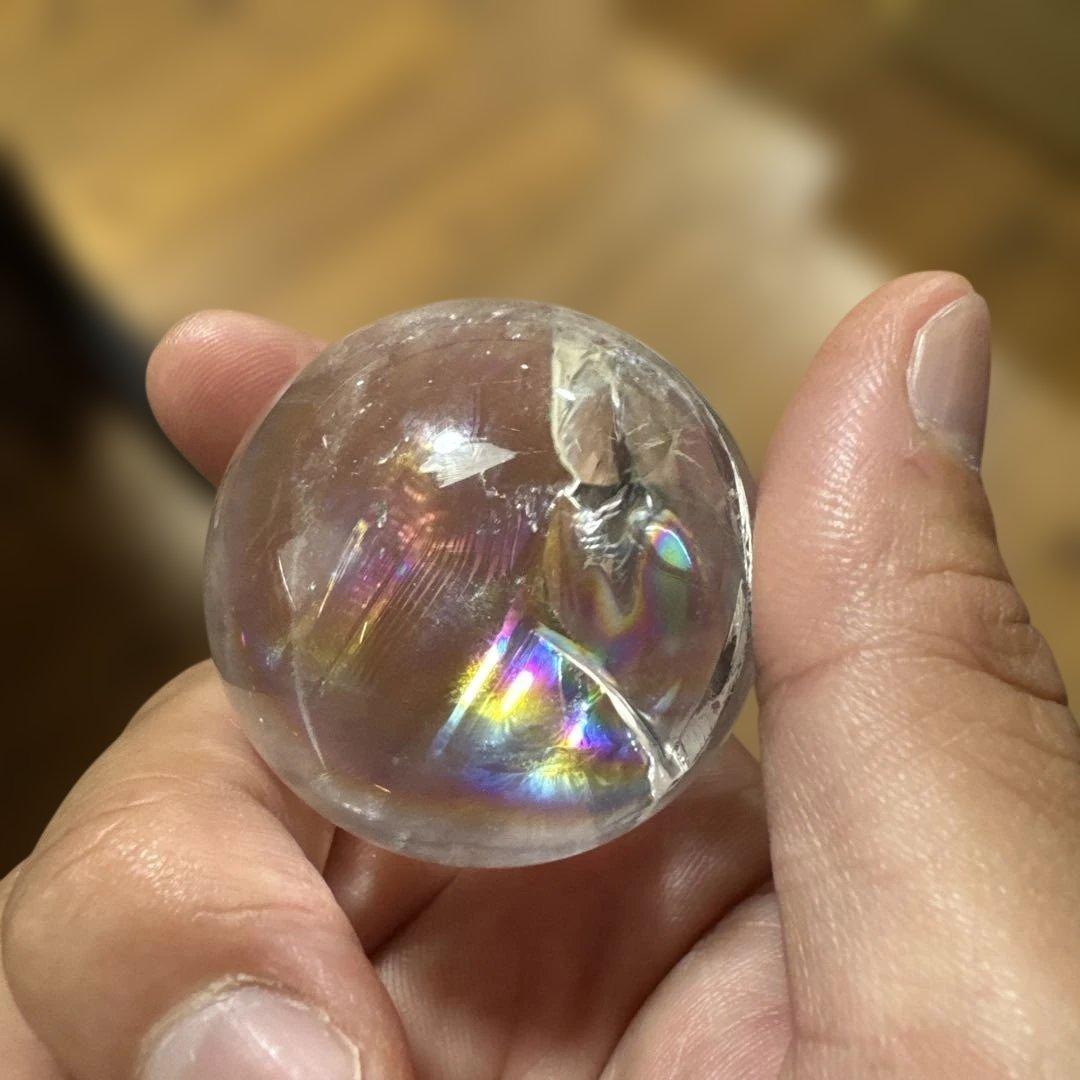 天然　最高品質　コロンビア産　レムリアン水晶　レインボー水晶　スフィア　丸玉