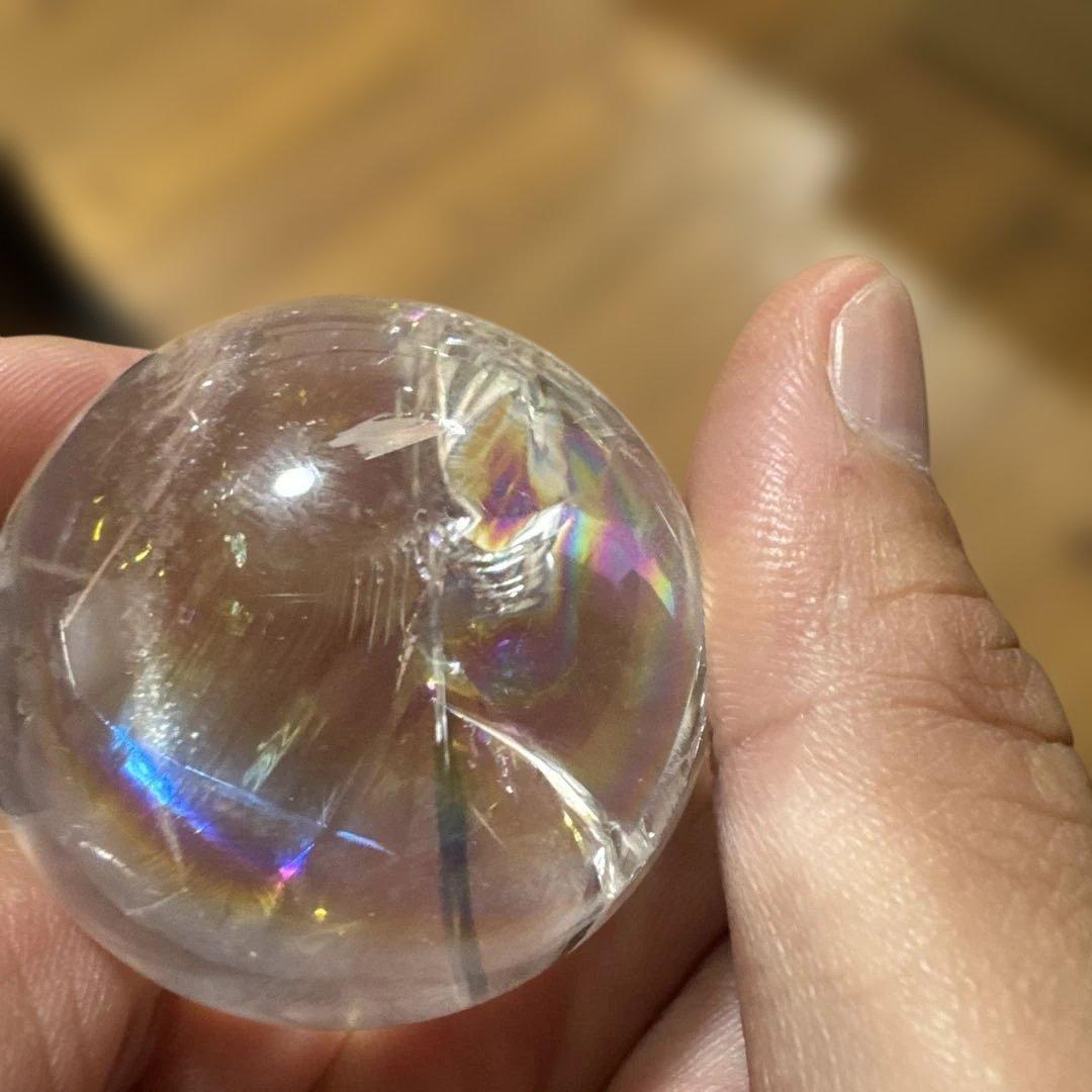 天然　最高品質　コロンビア産　レムリアン水晶　レインボー水晶　スフィア　丸玉