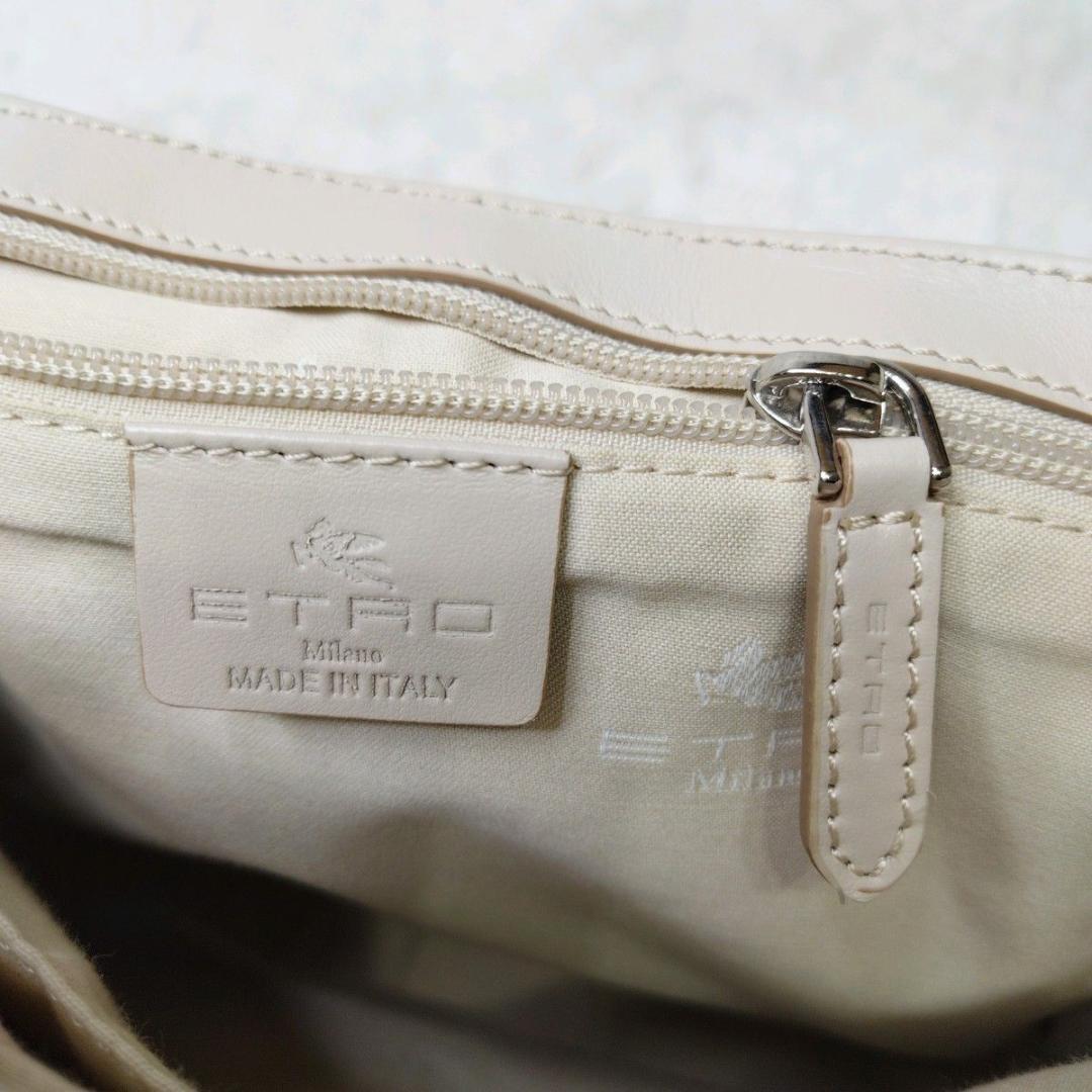 【希少デザイン】 ETRO エトロ ショルダーバッグ アイボリー ペイズリー柄