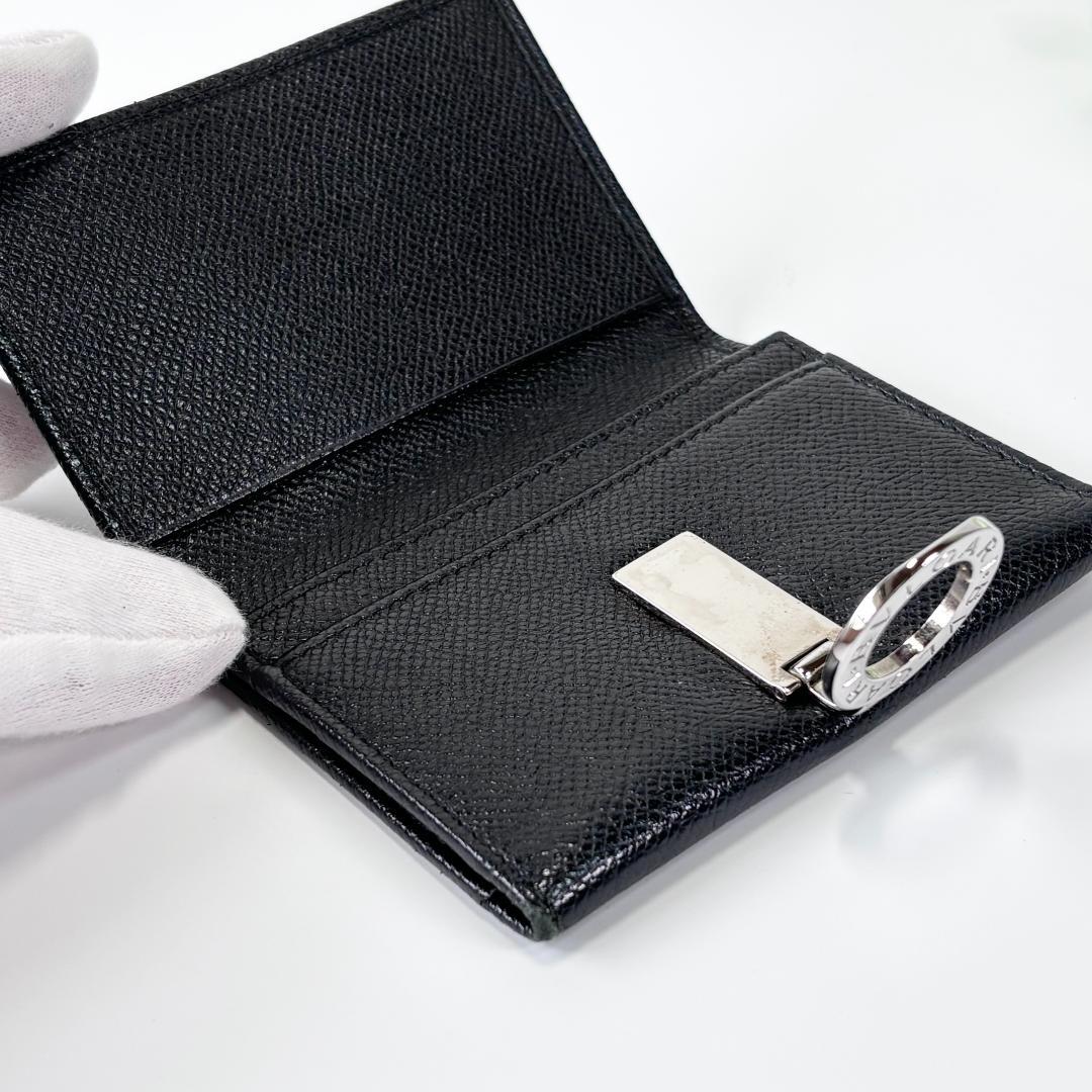 【美品】ブルガリ　カードケース　名刺入れ　レザー　ビーゼロワン　ブランド　リング