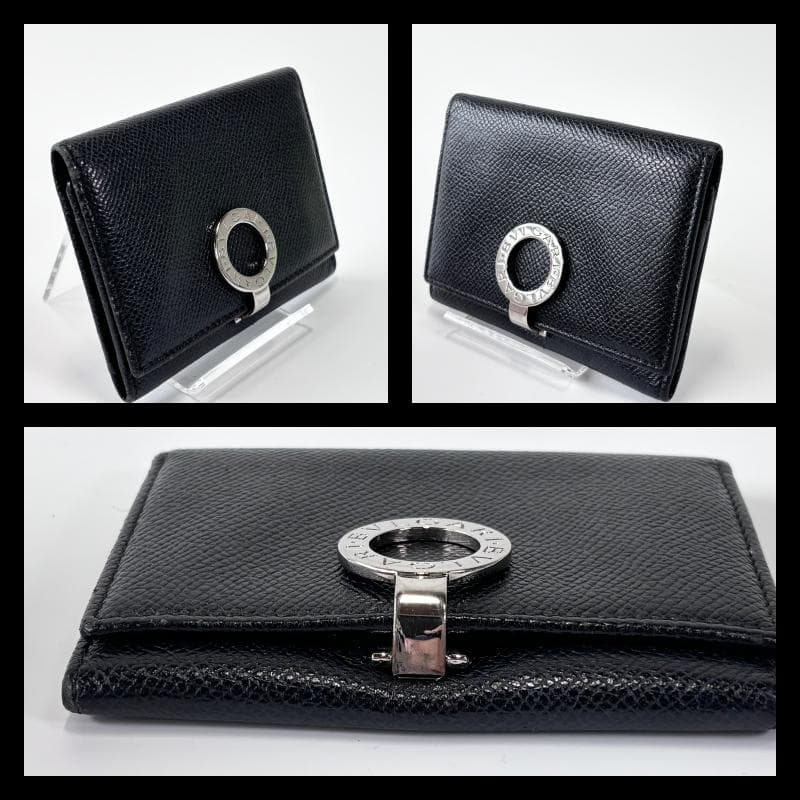 【美品】ブルガリ　カードケース　名刺入れ　レザー　ビーゼロワン　ブランド　リング