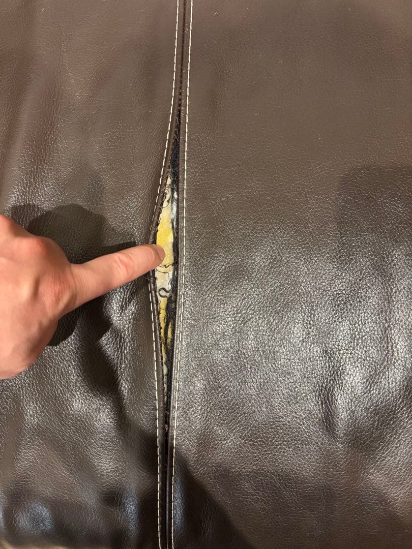 【武居】ダークブラウン レザーソファ モダンデザイン