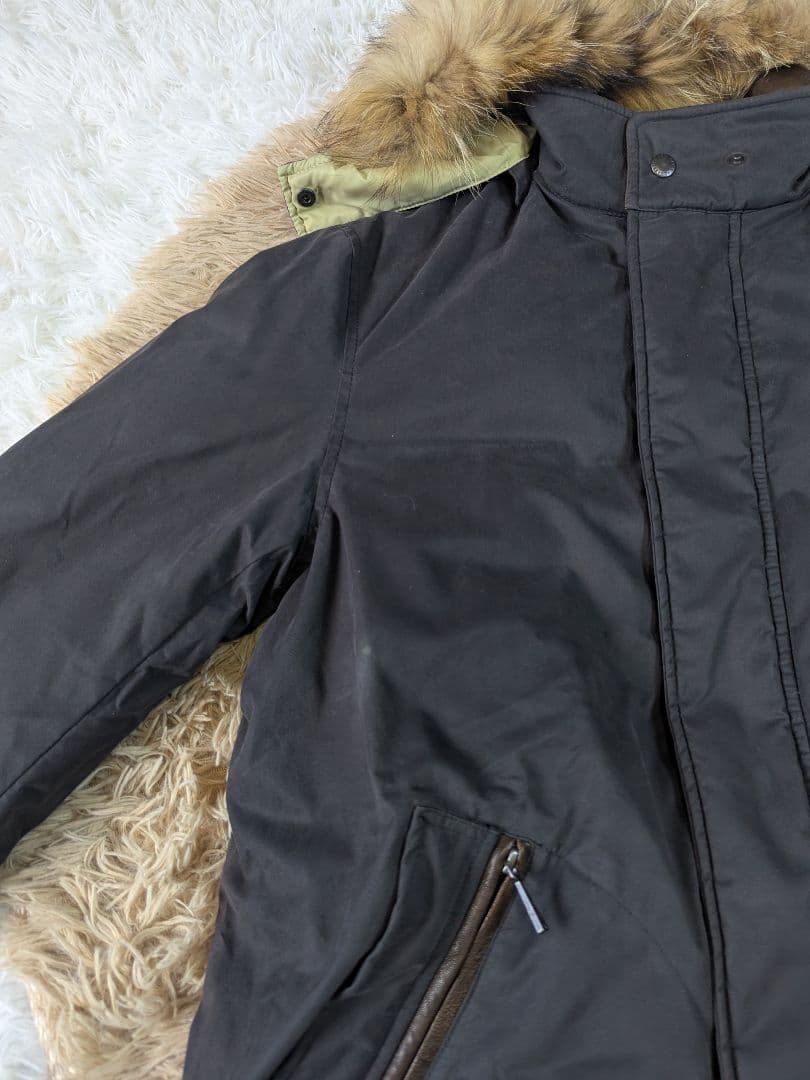 AQUARAMA モッズコート ダウン ファー フード付 イタリア製 メンズ L