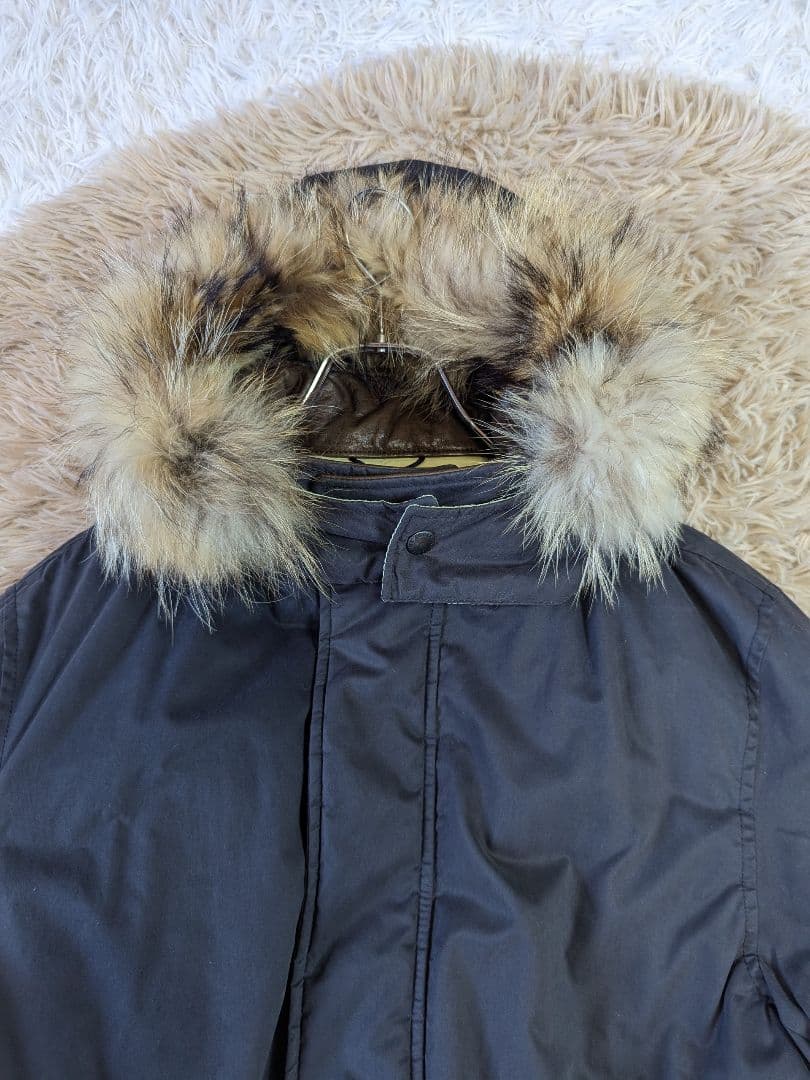 AQUARAMA モッズコート ダウン ファー フード付 イタリア製 メンズ L