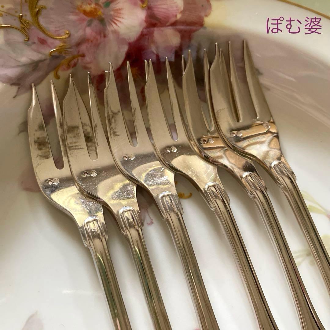 【フランス／クリストフル】純銀／ケーキフォーク 2本