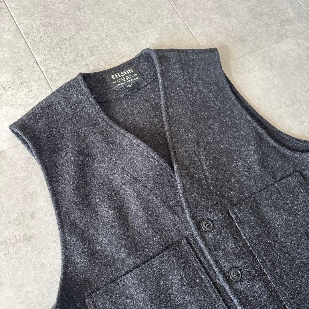 USA製 極美品 フィルソン マッキーノウール ベスト L チャコールグレー