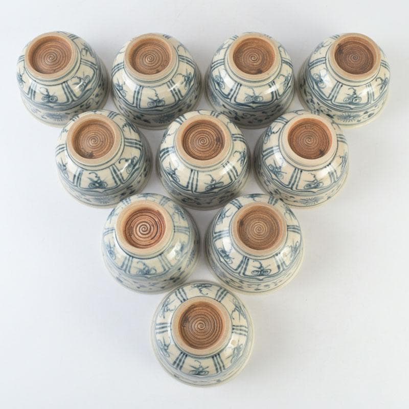 茶道具　加藤連瓶造　安南写　数茶碗　十客　共箱　V　9730A