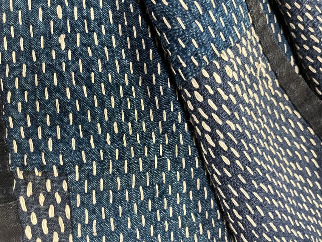 古布　木綿　希少手刺しラグ　ボロ　襴繹