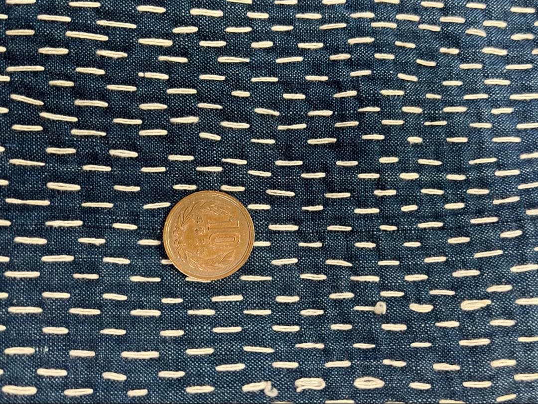 古布　木綿　希少手刺しラグ　ボロ　襴繹