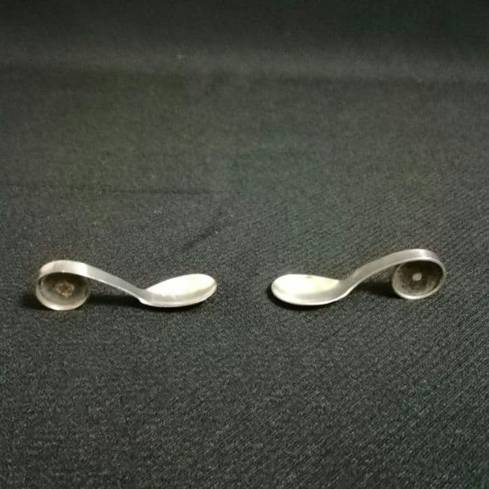 スウェーデン　GAB社　シルバー調味料入れ　トレー　スプーン　黒檀　アンティーク