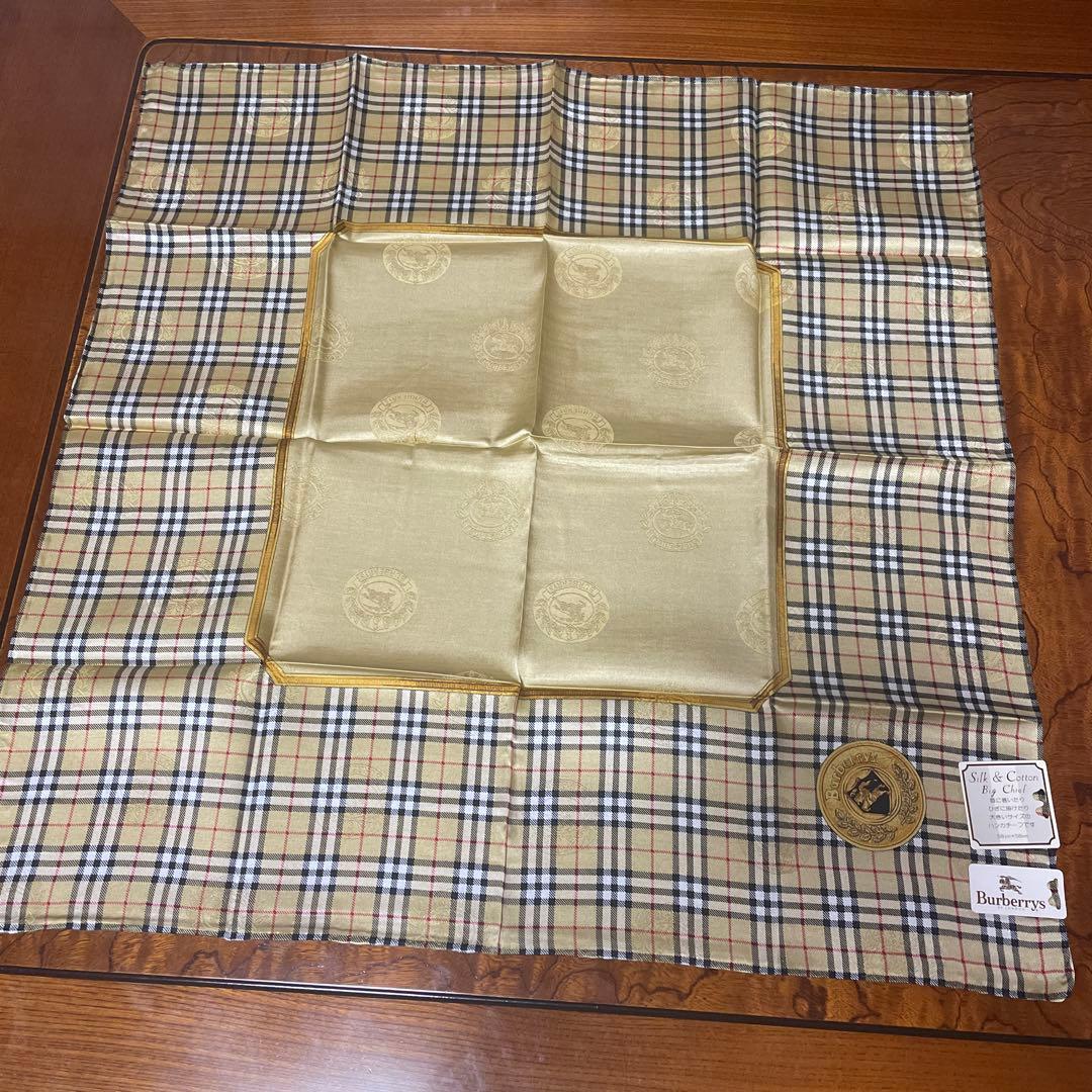 H*a様 Burberrys シルク&コットン チェック柄ハンカチーフ4枚セット