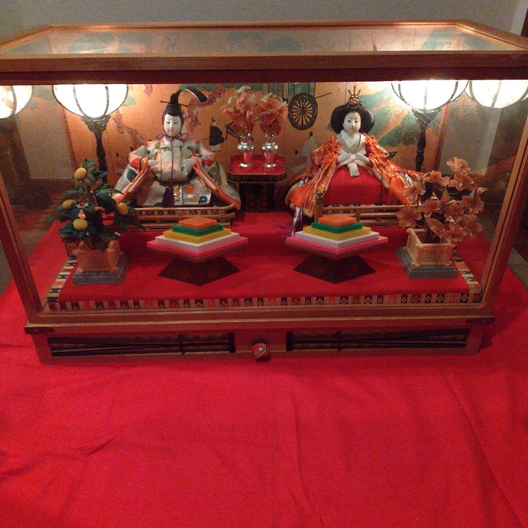 値引しました　ひな人形セット ガラスケース付き