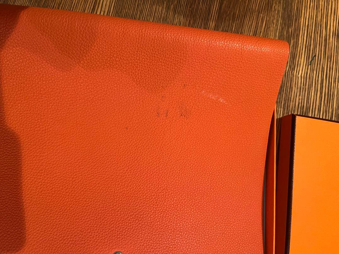 エルメス ユリス ノートカバー 革 オレンジ