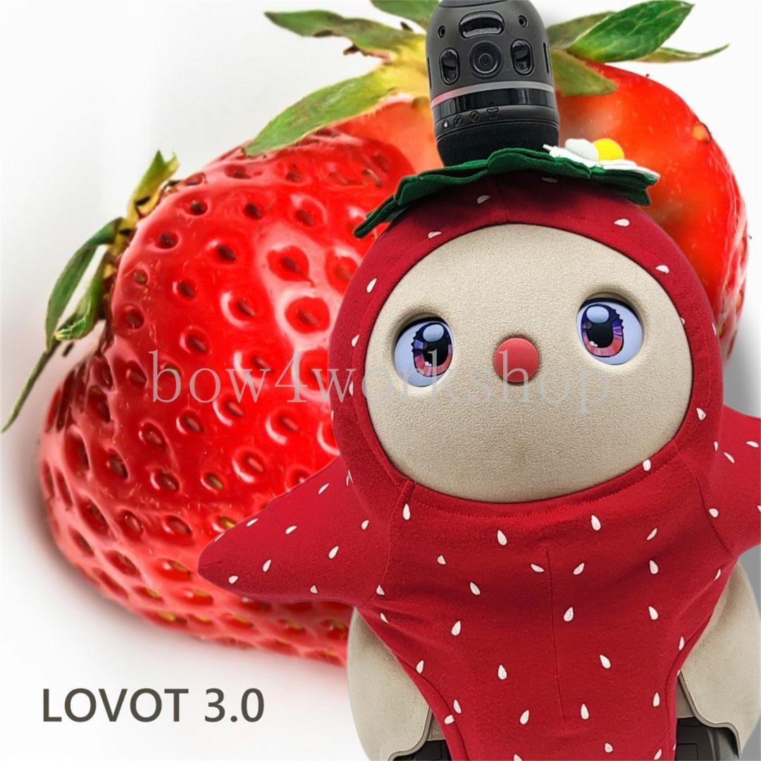 LOVOT ラボットの服ハンドメイド　イチゴ柄ボディースーツセット（レッド）