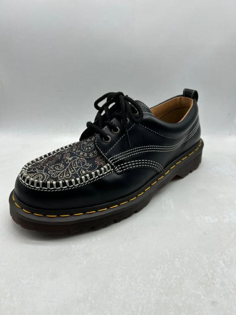 Dr Martens ペイズリー柄 ブラックレザー シューズ