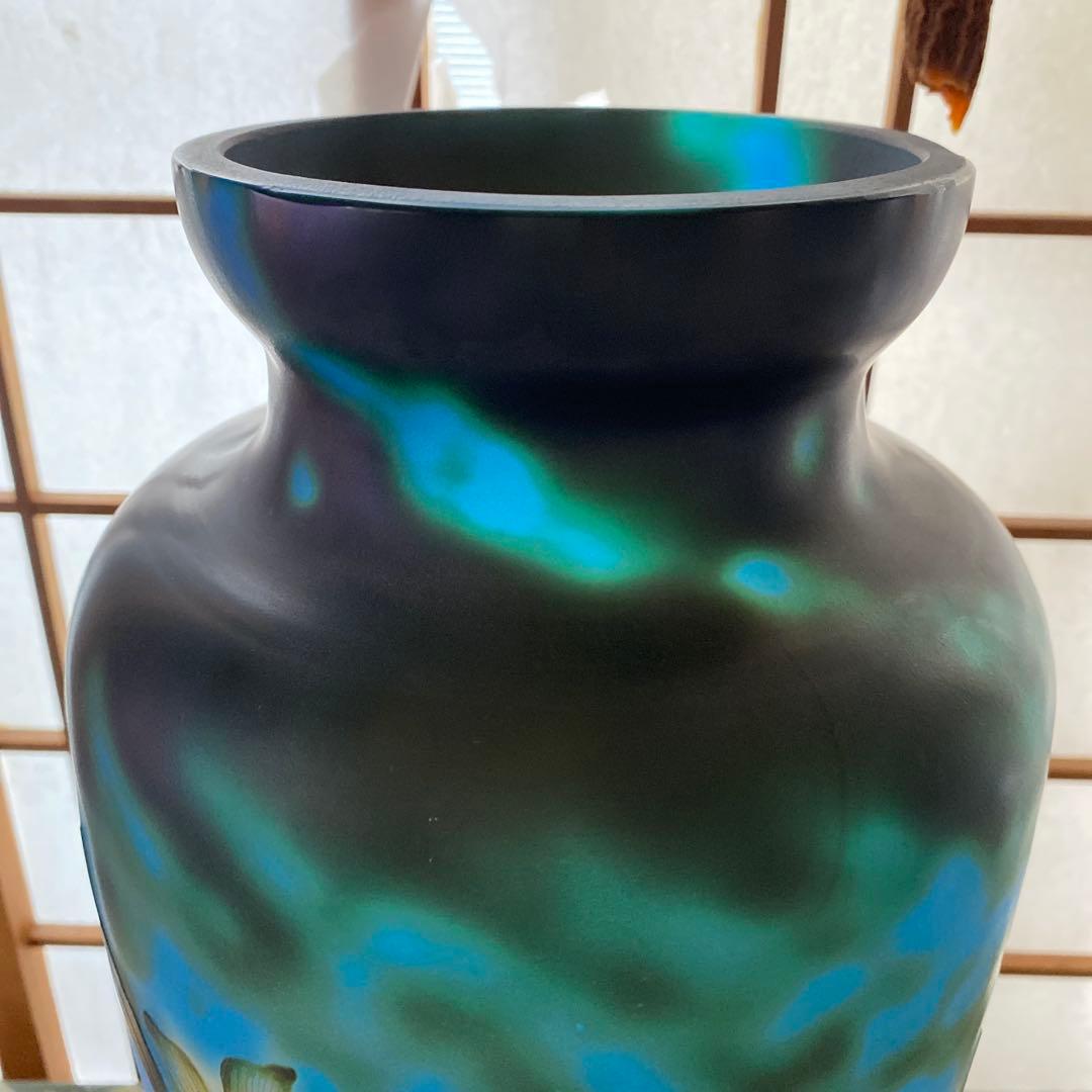 エミール・ガレ風 花模様 アール・ヌーヴォー調 花瓶 フラワーベース51センチ