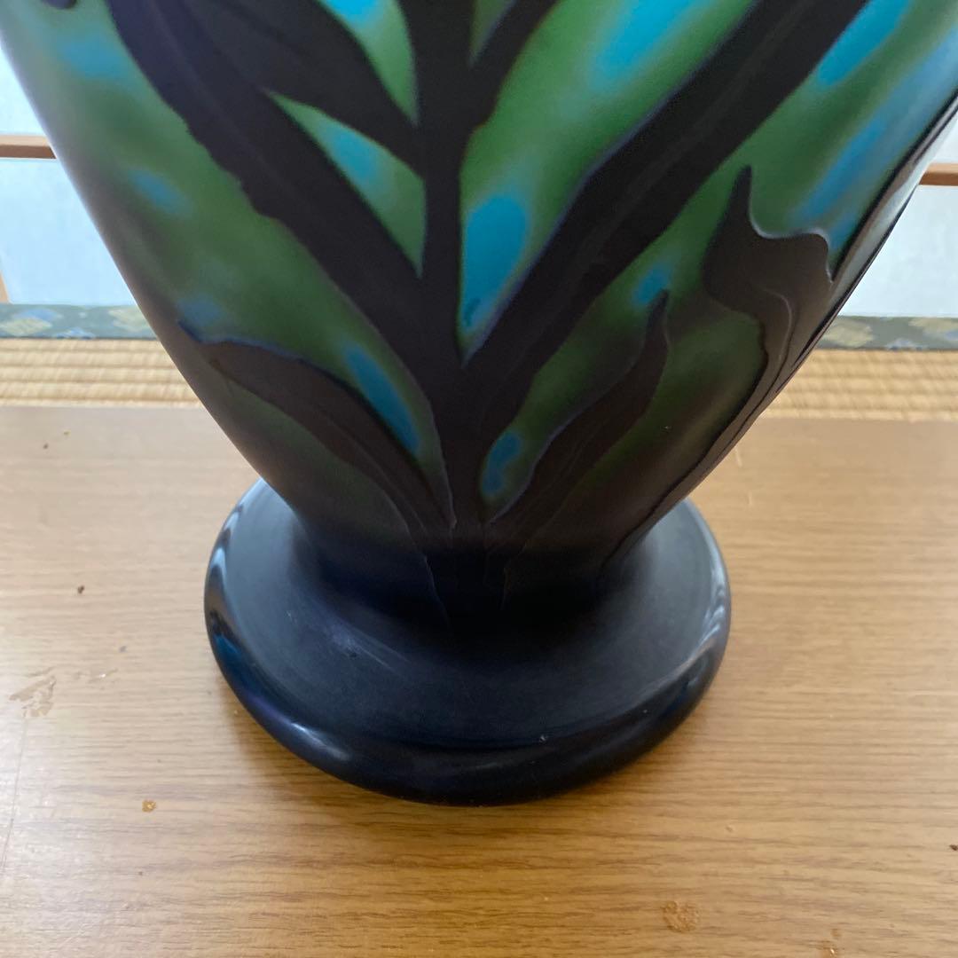 エミール・ガレ風 花模様 アール・ヌーヴォー調 花瓶 フラワーベース51センチ