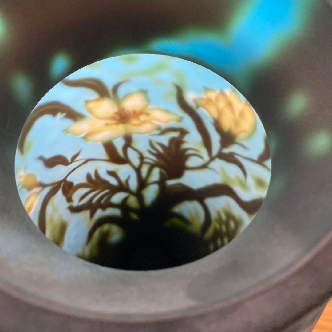 エミール・ガレ風 花模様 アール・ヌーヴォー調 花瓶 フラワーベース51センチ