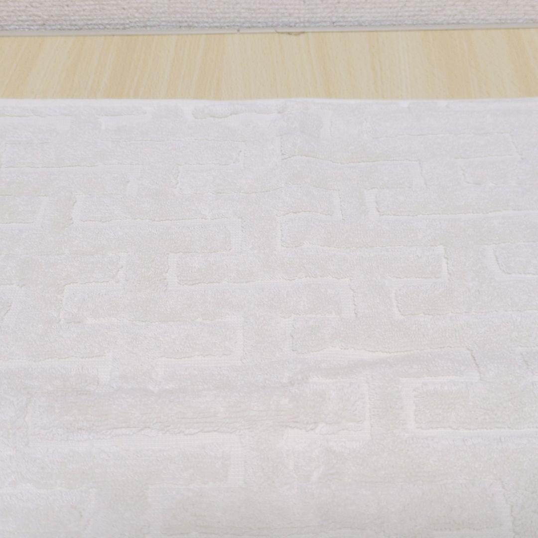 HERMES 美品 大判 ハンドタオル フェイスタオル ホワイト ステアーズ