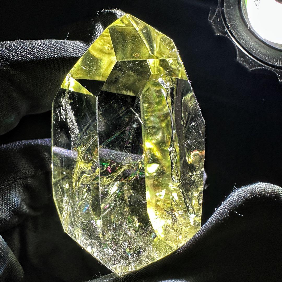 虹☆アイリスクォーツ シトリン フリーフォーム☆ブルーエンジェルラダーA1142