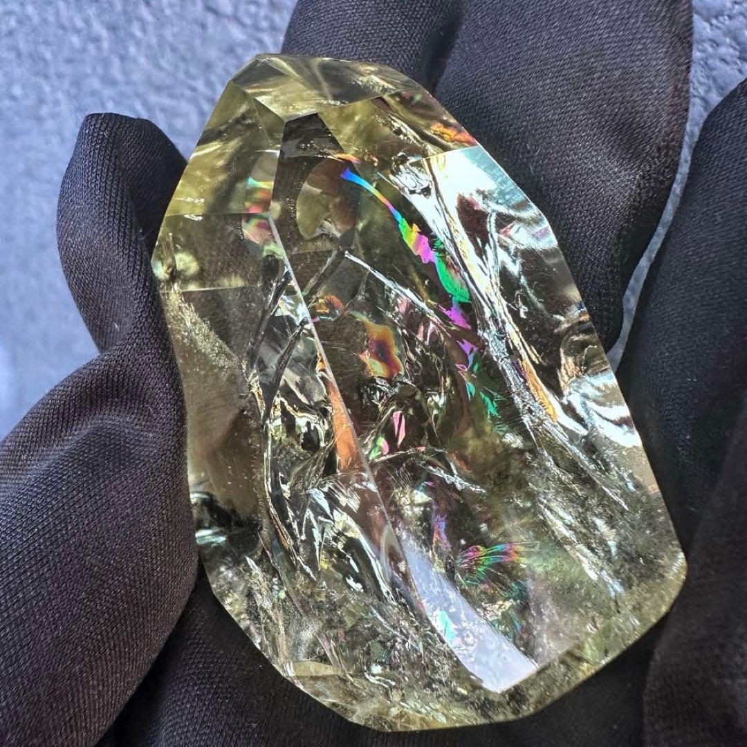 虹☆アイリスクォーツ シトリン フリーフォーム☆ブルーエンジェルラダーA1142