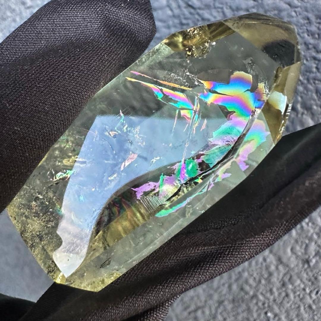 虹☆アイリスクォーツ シトリン フリーフォーム☆ブルーエンジェルラダーA1142