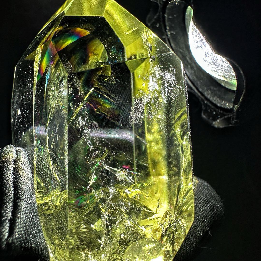 虹☆アイリスクォーツ シトリン フリーフォーム☆ブルーエンジェルラダーA1142