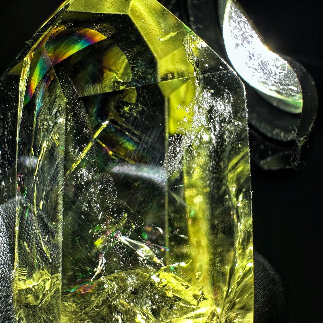 虹☆アイリスクォーツ シトリン フリーフォーム☆ブルーエンジェルラダーA1142