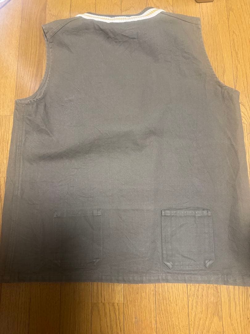 ナイジェルケーボン　フレンチワークベスト　サイズ48 グリース　リバーシブル