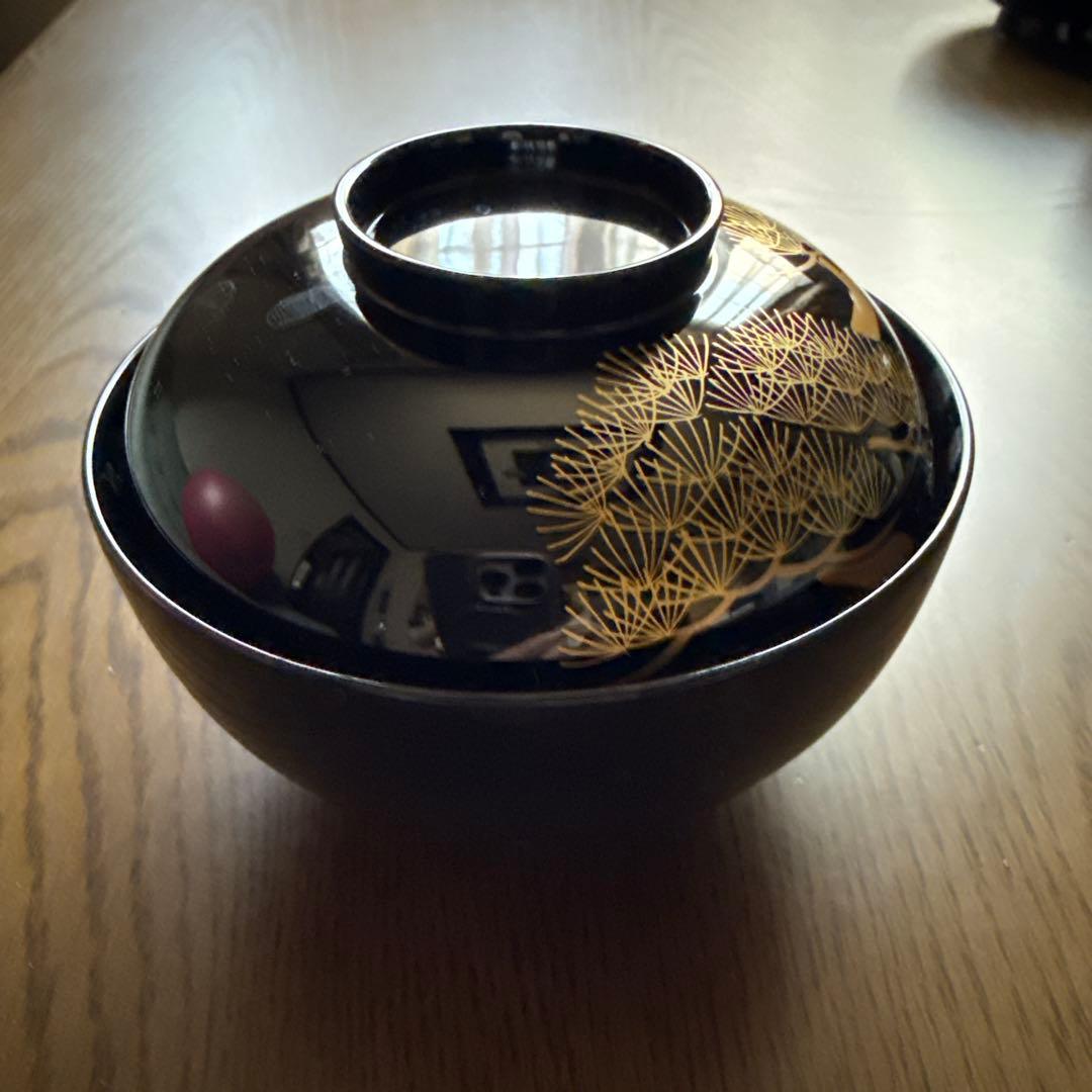 象彦　黒塗り吸物椀