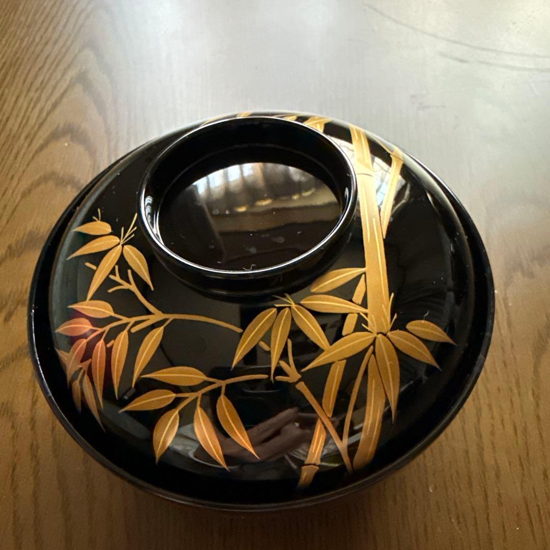 象彦　黒塗り吸物椀