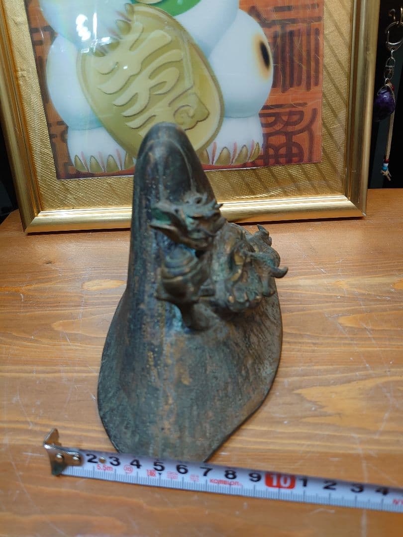 開運 龍 龍神 富士龍 ブロンズ製（真鍮製）【作家 青龍】木箱入り