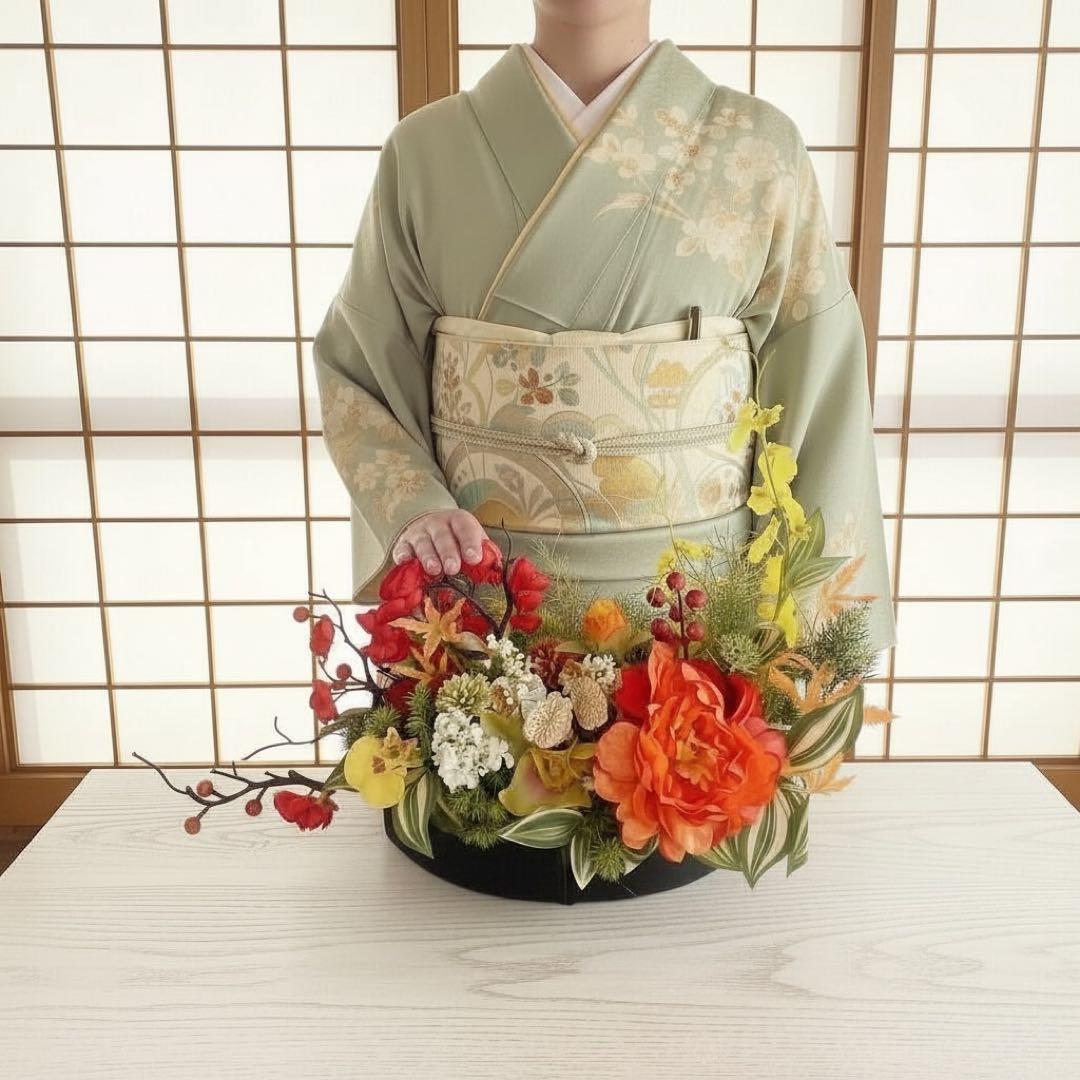 迎春アレンジメント 特大｜新春の華やぎを飾る和モダンフラワー｜正月飾り 造花