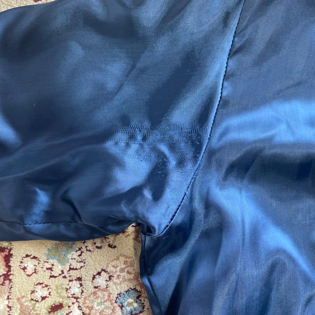 New York Yankees スタジャン ナイロンジャケット80s ネイビー